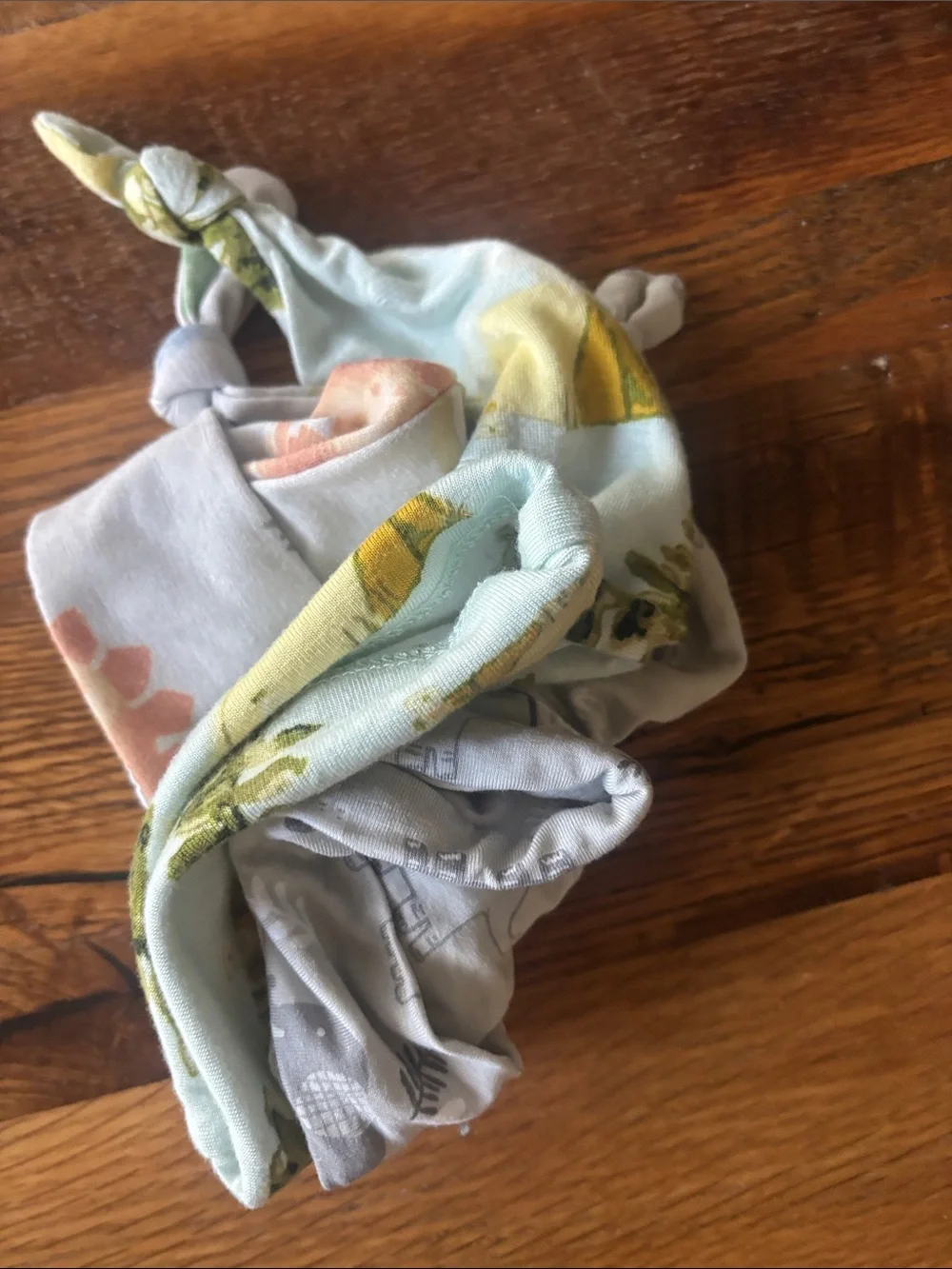 Milkbarn Neutral Woodland Knot Baby Hat - Soft Cotton Accessory lot of 0-3 month
